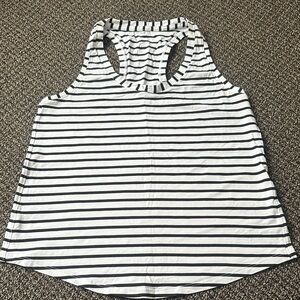 Lululemon Athletica love tank top size 6 Black and White Striped Tank Top